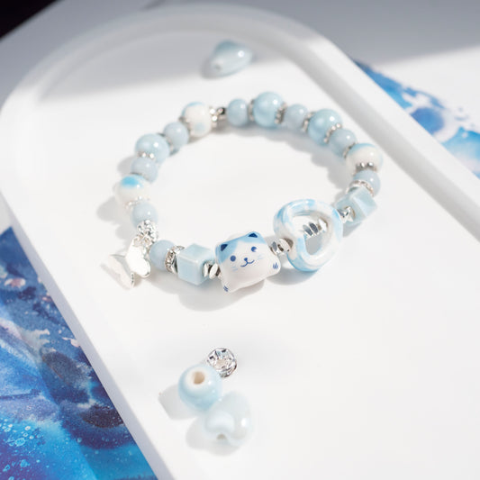 Blue Kitty Bracelet
