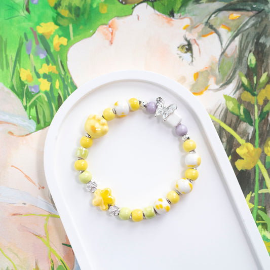 Yellow Petal & Butterfly Bracelet