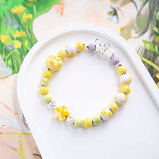 Yellow Petal & Butterfly Bracelet